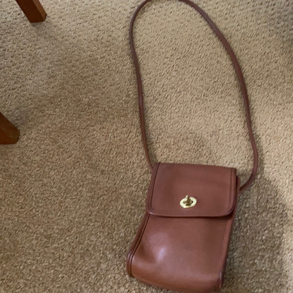 Vintage brown leather coach crossbody